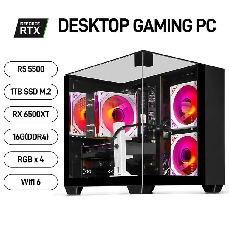 WIWB Gaming PC, Ryzen 5 5600, RX 6500 XT 4GB, 16GB DDR4, 1TB SSD