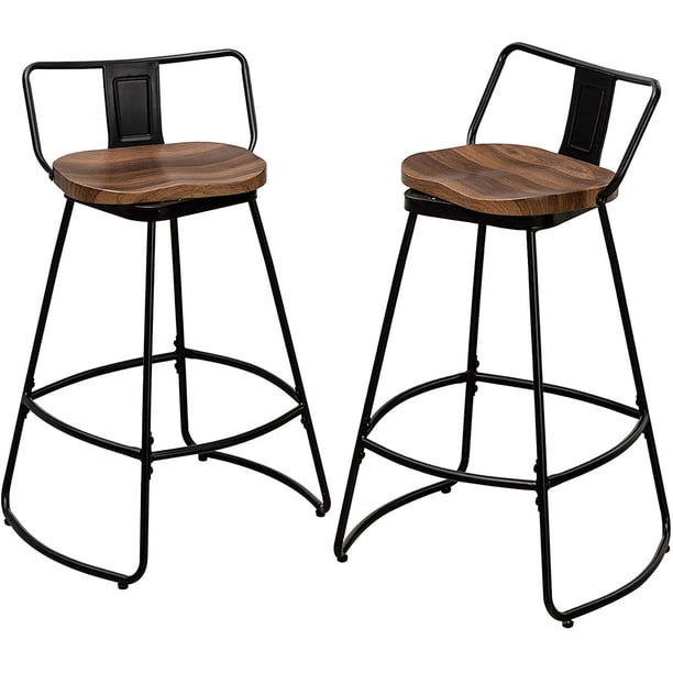 Andeworld 30" Swivel Barstools with Backs Metal Bar Stools Set of 2