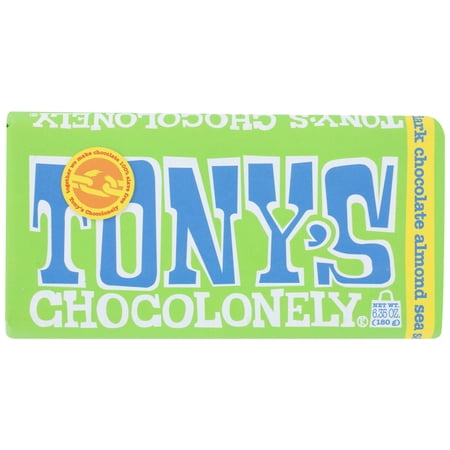 Tony s Chocolonely 51% Dark Chocolate Bar with Almonds and Sea Salt