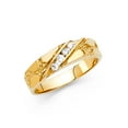 thumbnail image 1 of FB Jewels 14K Yellow Gold Cubic Zirconia CZ Mens Fashion Anniversary Ring Size 5, 1 of 1