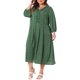 thumbnail image 2 of Vestido de mujer de talla grande Agnes Orinda, con mangas largas, escote en V y volantes, 4X, verde, 2 of 6