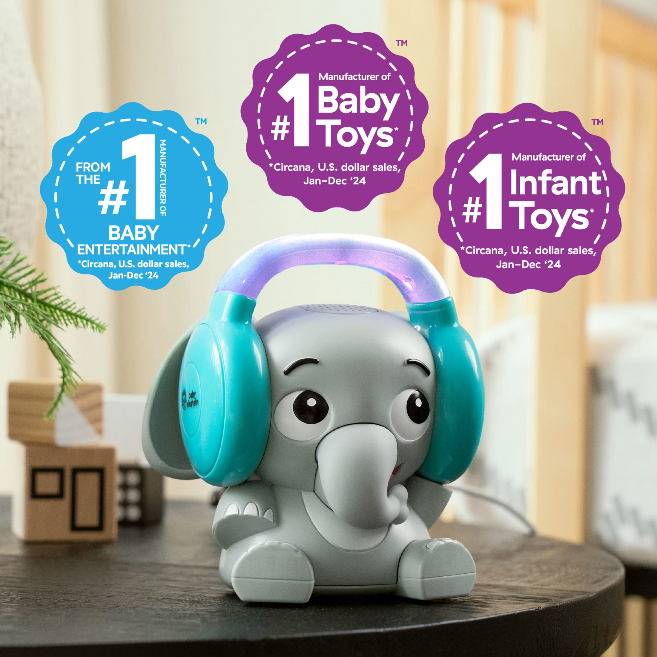 Earl the Elephant Bluetooth Soother Sound Machine, Stream Music + Night Light, Infant to Toddler