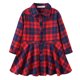 thumbnail image 1 of Vestido Para Niñas, Ropa Para Niñas, Falda A Cuadros De Manga Larga Versátil, Camisa De Cintura Para Niños, Vestido Informal Azul Marino Odeerbi LM103-5390, 1 of 8