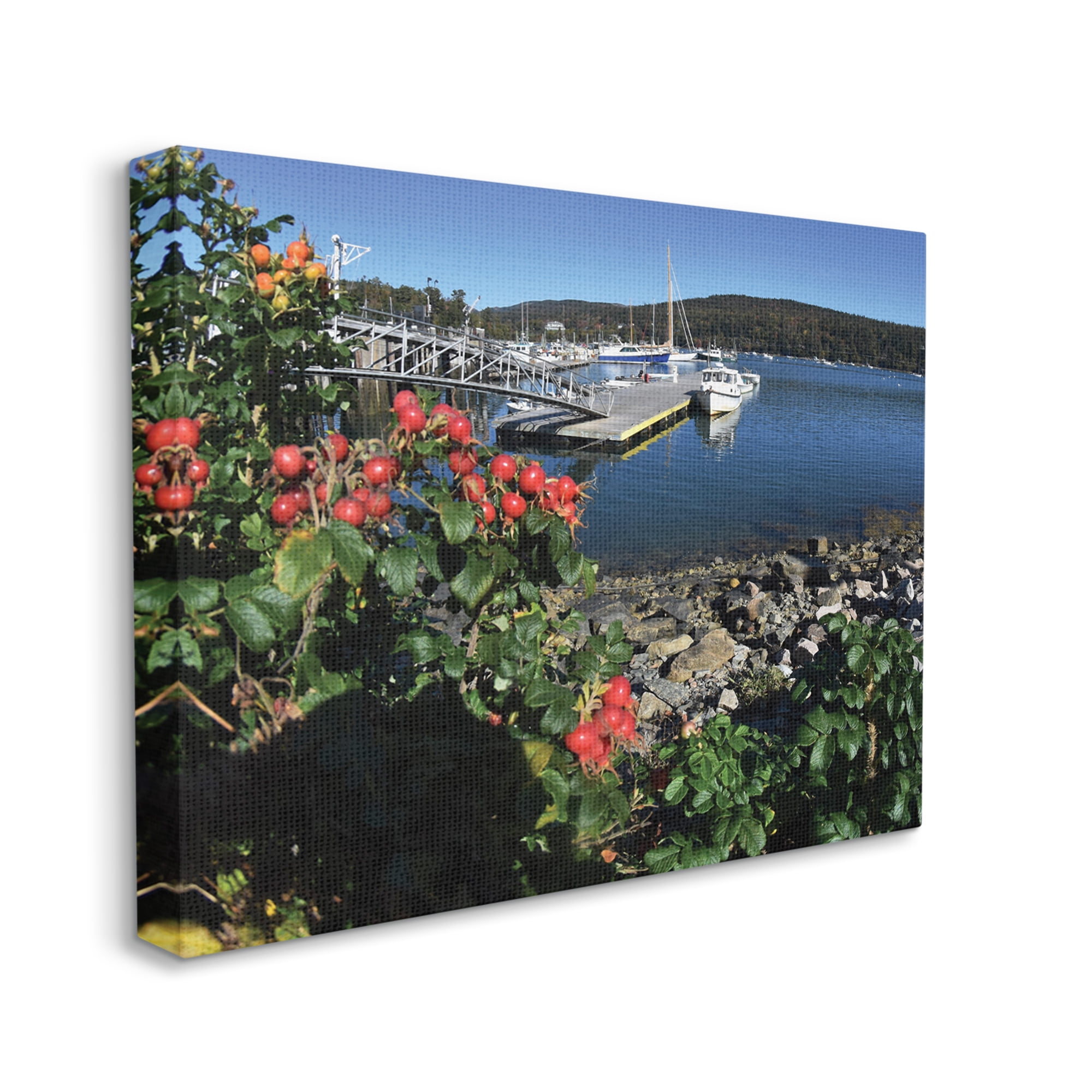 Stupell Industries Boat Harbor Photography Nature Photography Gallery Wrapped Canvas Print Wall Art, 30 x 24