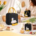 thumbnail image 4 of Cute Insulated Lunch Bag, Duckling Design Thermal Tote with Spacious Interior, Portable Reusable Bento Cooler for School Work Picnic and Travel(Black), 4 of 7