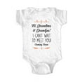 thumbnail image 2 of Hi Grandma & Grandpa! I can't wait to meet you! Coming Soon - cute & funny surprise baby birth pregnancy announcement - White Newborn Size (0-3 Mos) Unisex Baby Bodysuit, 2 of 5