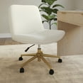 thumbnail image 5 of Martha Stewart Upholstered Office Chair in Off White/Polished Brass, 5 of 12
