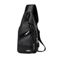 thumbnail image 1 of LSLJS ¡Ahorros para la vuelta al cole! Bolso bandolera negro para hombre, bolso de viaje antirrobo, bolso de hombro impermeable, mochila informal para viajes y senderismo, práctico bolso de pecho, 1 of 7