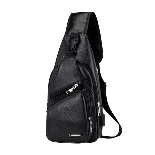 LSLJS ¡Ahorros para la vuelta al cole! Bolso bandolera negro para hombre, bolso de viaje antirrobo, bolso de hombro impermeable, mochila informal para viajes y senderismo, práctico bolso de pecho