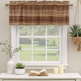 thumbnail image 2 of 2 Pack Valances for Window, Brown Western Short Curtains for Kitchen Bedroom Living Room, Vintage Farmhouse Wood Barn Door Rod Pocket Small Window Treatment Valance Drapes 42 x 12 Inch, 2 of 8