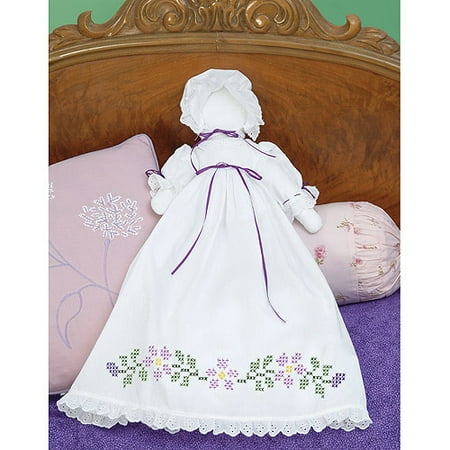 Jack Dempsey Starflowers Stamped White Pillowcase Doll Kit