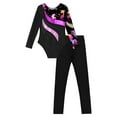 thumbnail image 5 of iixpin Kids Girls Ballet Dance Biketard Long Sleeve Gymnastic Leotard Skating Jumpsuit Bodysuit with Leggings Set Leaves 6, 5 of 6