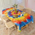 thumbnail image 3 of Colorful Tie Dye Mandala Rectangle Tablecloth 60"x120",Waterproof Polyester Rectangle Table Cloth, Wipeable Spillproof Polyester Tablecloth for Dining, Camping, Indoor and Outdoor, 3 of 6