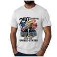 thumbnail image 3 of Leey-World Usa 250th Anniversary T Shirt Mens American Flag T Shirt Crewneck Pullover Short Sleeve Patriotic Tops(White,2XL), 3 of 8