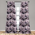thumbnail image 4 of Ambesonne Tropical Curtains, Daisy Flowers Art Grunge, Pair of 28"x84", Grey Pink Pastel Purple, 4 of 4