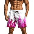 thumbnail image 2 of Menshorts Mens Shorts Casual Men's Casual Homewear Flame Printing Funny Printed Trousers Beach Sports Shorts Fast-Drying Trousers Hot Pink S, 2 of 9