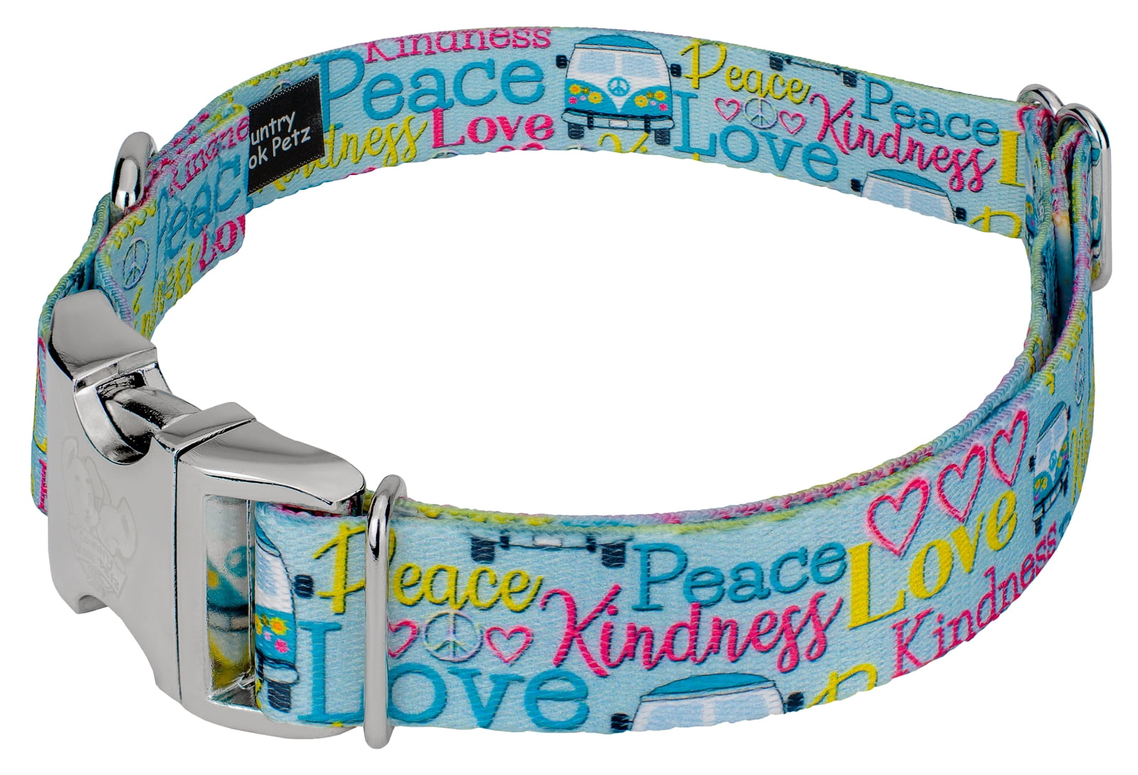 Country Brook Petz® Premium Love and Peace Dog Collar and Leash, Large