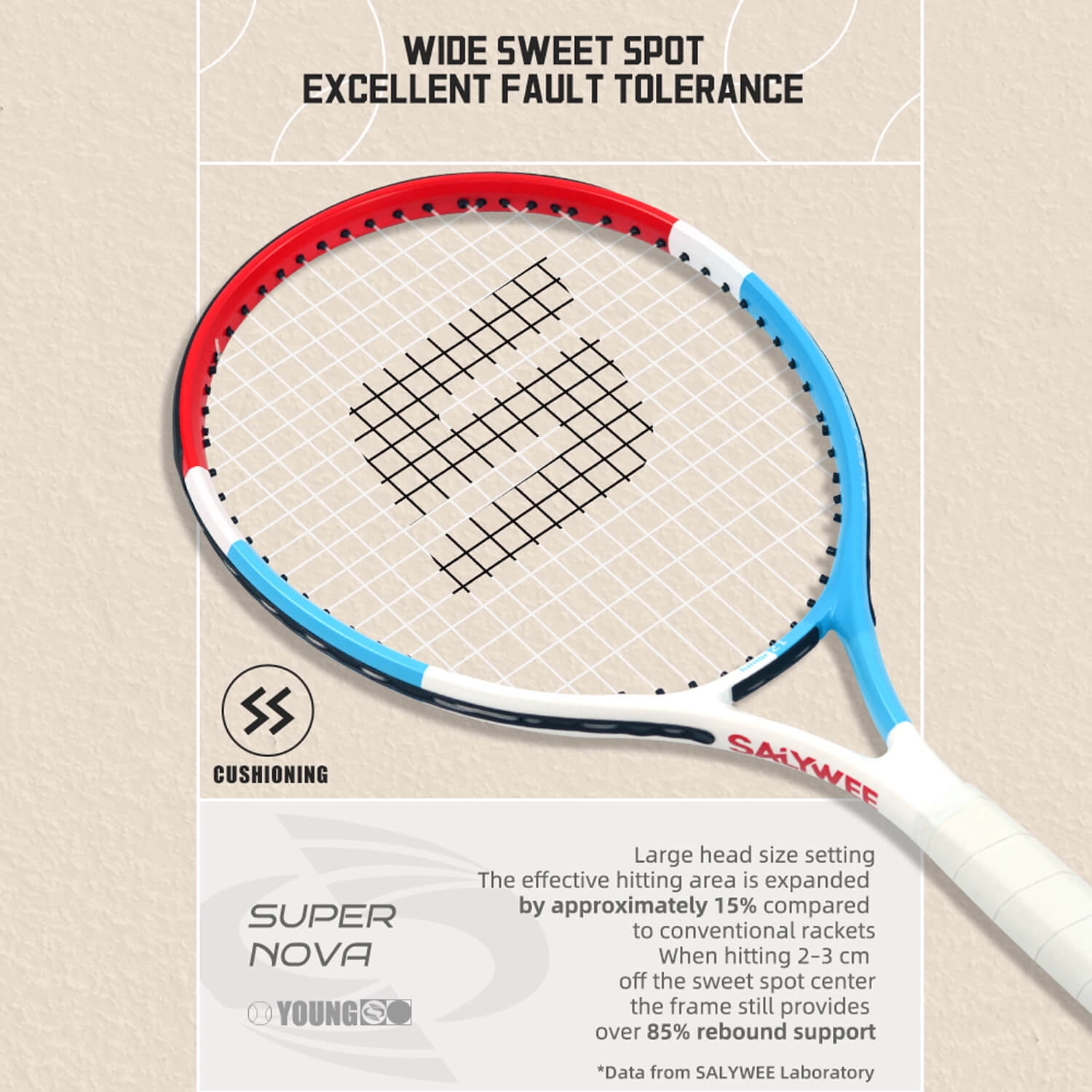 19/21/23/25 Inch Carbon Fibre Tennis Racket, Professional Beginners High Quality, Lightweight & Durable, Already Threaded, Best Gifts for Son & Daughter, Fostering A Love of Sport