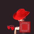 thumbnail image 1 of Sombrero de vaquero occidental Fernando para disfraces fiesta de juegos de rol al aire libre rojo, 1 of 8