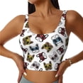 thumbnail image 1 of Balery Bulldog Sunglasses Face Sujetadores deportivos con espalda cruzada para mujer, acolchados, sin costuras, de alto impacto, ideales para yoga, gimnasio, entrenamiento y fitness.-Large, 1 of 8