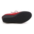 thumbnail image 6 of Ferwind Women's Shearling Boots Wedge Heels 2-Way Foldover Micro Suede Adult Red  6.5, 6 of 8