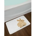 thumbnail image 2 of Bunny Bath Mat, Chinese Zodiac Theme Abstract Hare with Polygonal Effect and Inscription, Plush Bathroom Decor Mat with Non Slip Backing, 29.5" X 17.5", SBrown Beige and White, by Ambesonne, 2 of 2