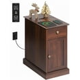 thumbnail image 7 of CZMDZH End Table with Charging Station, Narrow Side Table for Living Room, Farmhouse Night Stand with Storage Drawer, Small Wooden Nightstand with Concealed Outlets, Espresso, 7 of 7