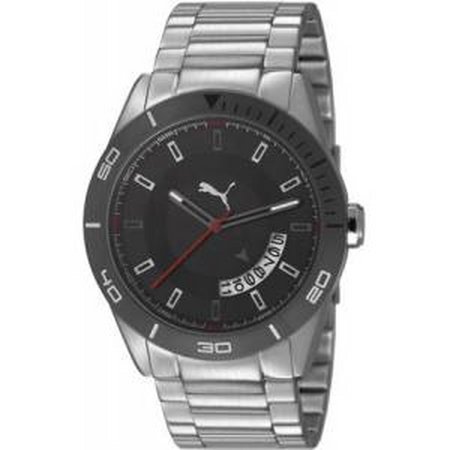 Puma Circuit-Large metal Silver Black Quartz Watch PU103161002