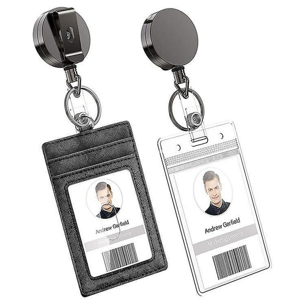 Metal Retractable Badge Holder Reel with Belt Clip and Key Ring Walmart