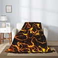 thumbnail image 2 of Sikiie Orange Lightning Cozy Flannel Fleece Throw Blanket: Lightweight & Thick for All Seasons - Perfect for Women, Men, & Kids"80"x60", 2 of 6
