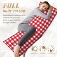 thumbnail image 4 of KLL Red Checkboard Pattern Long Body Pillow Cover,20x60 Body Pillow Cases,Soft Brushed Microfiber Invisible Zipper Design-Pillow core not included, 4 of 7