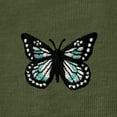 thumbnail image 2 of Dalix Butterfly Embroidered Cotton Relaxed Fit Flowy Short Sleeve Crewneck Tee Shirt Womens in Military Green XL X-Large, 2 of 5