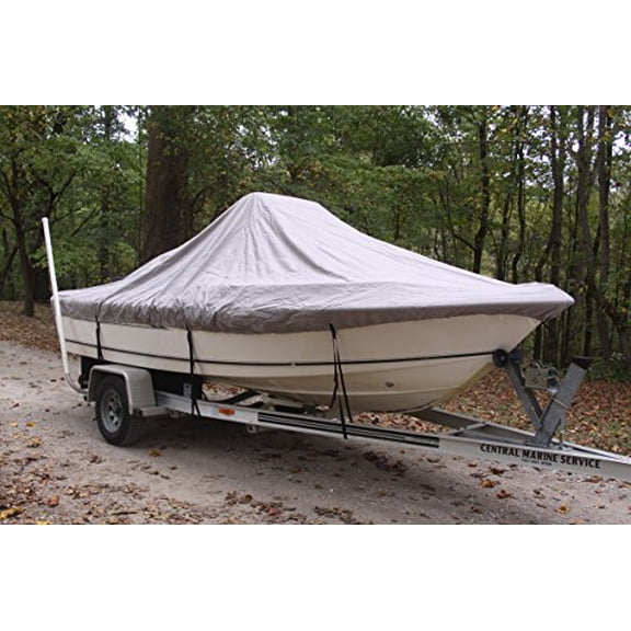 VORTEX HEAVY DUTY GREY / GRAY CENTER CONSOLE BOAT COVER FOR 18'7" - 19'6" BOAT (FAST SHIPPING - 1 TO 4 BUSINESS DAY DELIVERY)