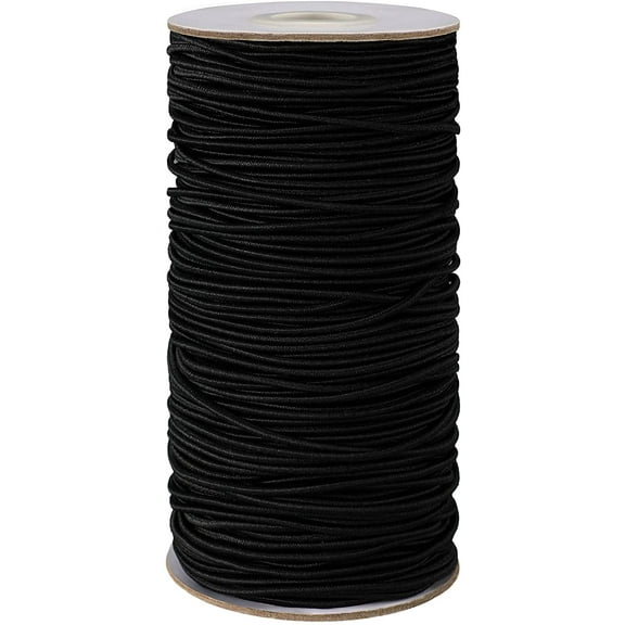 100 Yards 2 mm Elastic Cord Stretch String Elastic Beading Cord Craft Thread for Jewelry Making(Black,0.08 Inches)