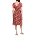 thumbnail image 2 of Adrianna Papell womens  Flutter Sleeve Floral Chiffon Midi Dress, 6, Red, 2 of 3