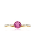 thumbnail image 5 of Rosec Jewels Natural Pink Tourmaline Promise Engagement Ring for Women - Pink Tourmaline Diamond Ring - 5 mm - AAA Quality, 10K Yellow Gold, US 11.00, 5 of 9