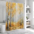 thumbnail image 6 of Yellow Fall Forest Bathroom Shower Curtains with 12 Hooks Polyester Waterproof Shower Curtain for Stalls and Bathtubs Autumn Trees Vintage Cottagecore Decorative Bathroom Privacy Curtain 72x78 Inches, 6 of 9