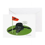 CafePress - Black Lab Golfer Greeting Cards - Greeting Card, Blank Inside Glossy