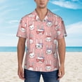 thumbnail image 2 of Rateoe Girl Rabbit Pattern Men’s Hawaiian Shirt – Short Sleeve Button-Down Tropical Beach Shirt, Lightweight & Breathable Casual Aloha Shirt with Pocket,3X-Large, 2 of 7