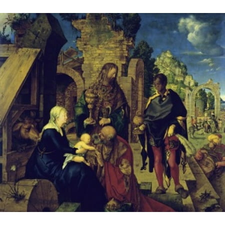 - The Adoration of the Magi 1504 Albrecht Durer Oil on wood panel Galleria degli Uffizi Florence Italy Poster Print