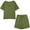 Army Green, variant on Scyoekwg Lounge Sets for Women 2 Piece Cotton Linen Loose Solid Color Trendy Short Sleeve Round Neck Tops Shorts Sweatsuits Sets Casual Outfits (Beige,M)