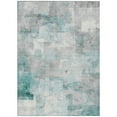 thumbnail image 2 of Addison Rugs Chantille Indoor/Outdoor Transitional Blocks Teal Washable Rectangle Rug, 10' x 14', 2 of 6
