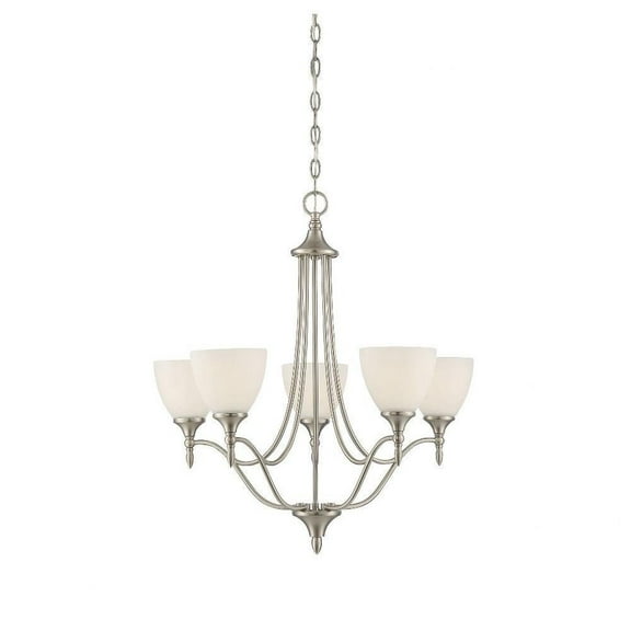 5 Light Chandelier-Contemporary Style with Transitional and Traditional Inspirations-27.5 inches Tall By 21 inches Wide-Satin Nickel Finish Bailey