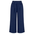 thumbnail image 3 of GUACER Wide Leg Pants for Women Elastic Waist Pleated Textured Trousers with Pockets Casual Loose Fit Pants, 3 of 7
