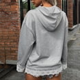 thumbnail image 4 of Vedolay Women Long Sleeve Sweatshir Fashion Hoodie Sweater Coat Winter Warm Zipper Coat Outwear Jackets for Women Grey,L, 4 of 5