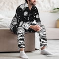 thumbnail image 7 of Naloa Cosmic Landscape Celestial Art Men’s Pajamas Set - Long Sleeve Button Down Sleep Shirt and Pajama Bottoms Sleepwear Set-Medium, 7 of 7