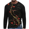 thumbnail image 2 of Lilgiuy New Valentine's Day Men's 3D Printing Long Sleeve T-shirt Fashion Casual Loose Round Neck Undercoat Top Blouses & Shirts for Office Business Work, 2 of 5