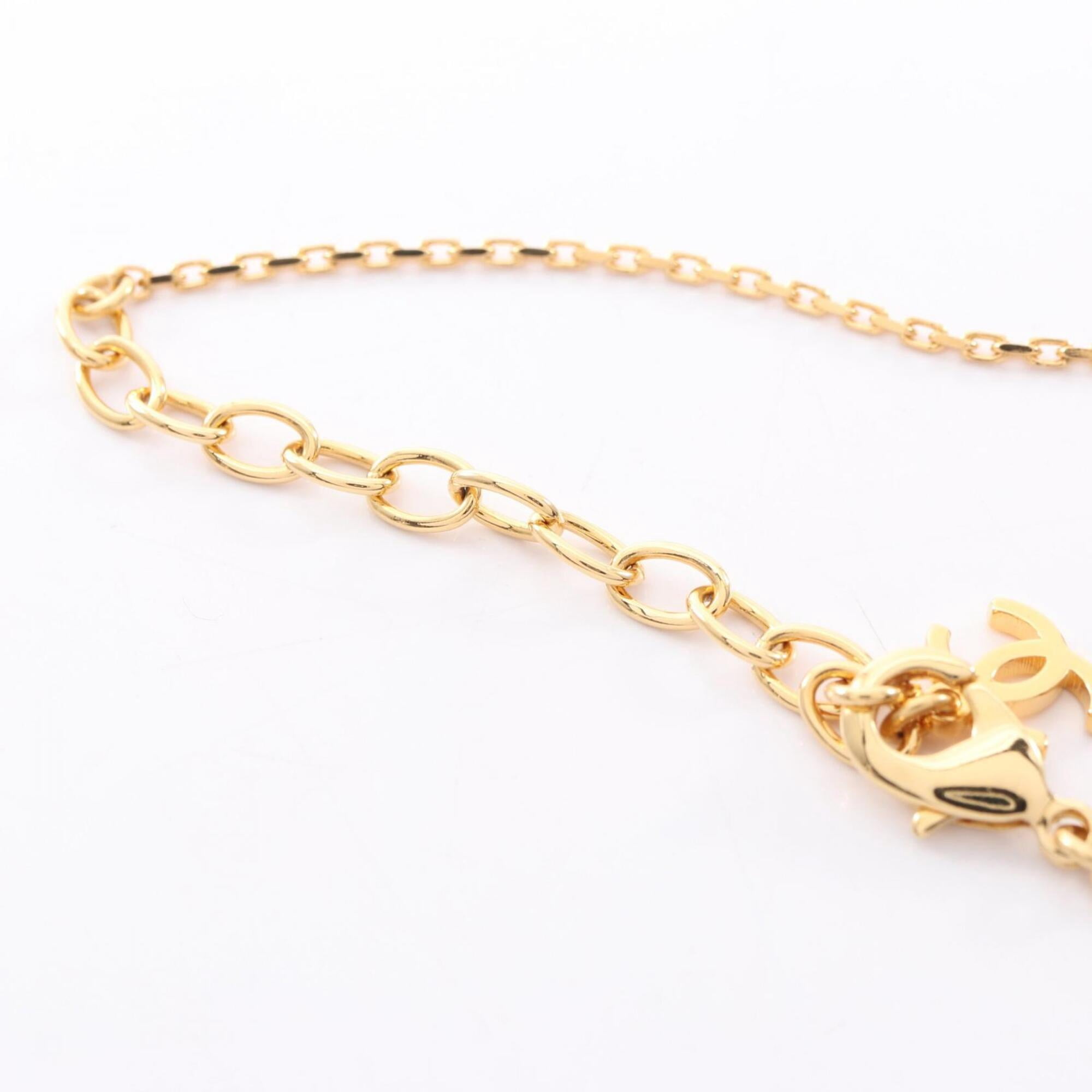 Pre-Owned Chanel Coco Mark Equestrian Necklace Jewelry GP (Gold Plated) Women's Gold, White,...