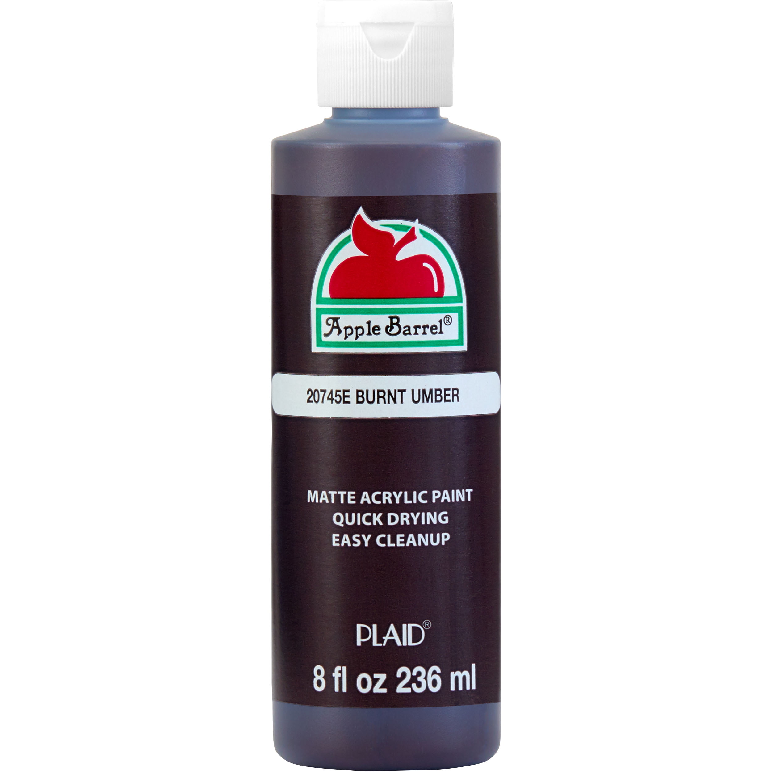 (3 pack) Apple Barrel Acrylic Craft Paint, Matte Finish, Burnt Umber, 8 fl oz
