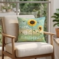 thumbnail image 4 of 24x24 Pillow Covers Set of 2, Sunflowers Square Throw Pillow Covers for Couch/Sofa/Living Room, Modern Bee You Are My Sunshine Green Decorative Soft Pillowcases for Couch Throw Pillows, 4 of 9